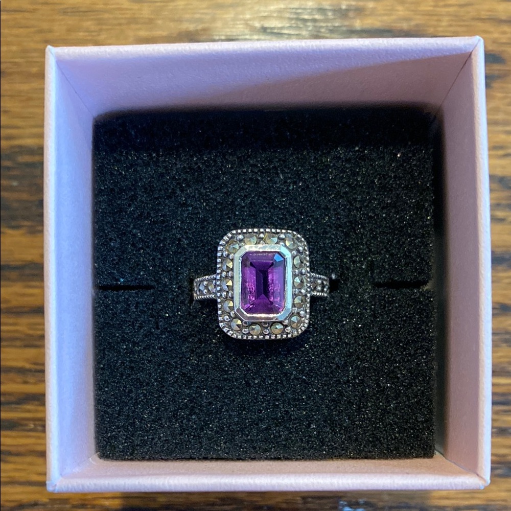 Used Amethyst Stirling Silver Ring